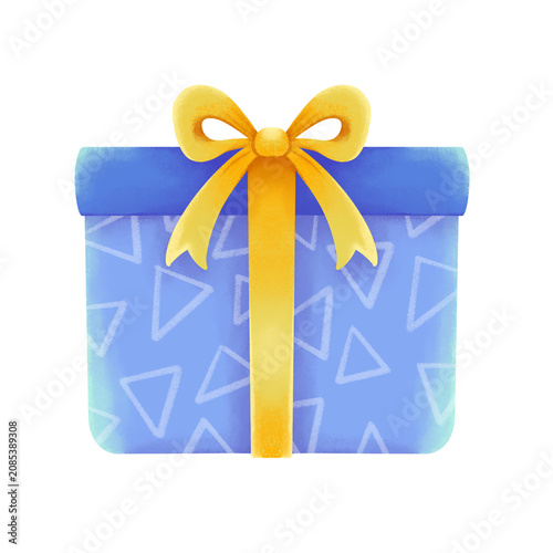 Blue Gift Box with Yellow Ribbon