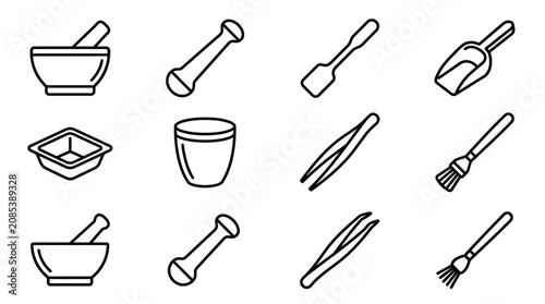 Cuadro en lienzo Kitchen Utensils and Cooking Tools.