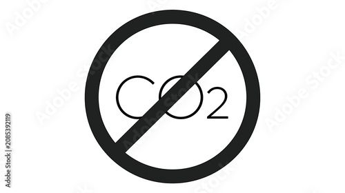 Принти на полотні No CO2 symbol, carbon dioxide prohibition sign