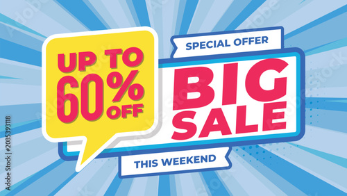 Sale banner template design, Big sale special offer. 