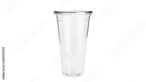 Foto Clear plastic cup with lid for drinks