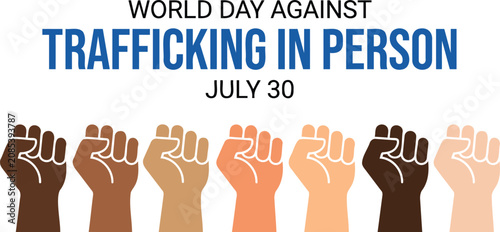 Fotografija World Day Against Trafficking in Persons Diverse Raised Hands Unity Campaign Vec