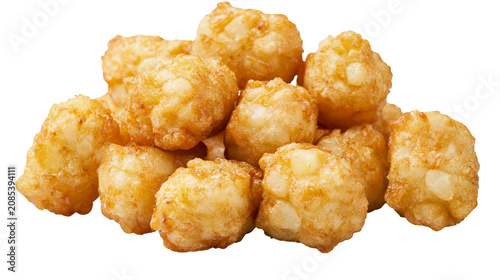 Fotografie Golden crispy potato tater tots pile