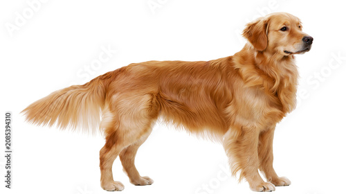 фотографія Golden Retriever dog standing profile view