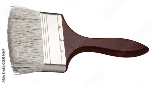 Canvas Print Paint brush with wooden handle and metal ferrule