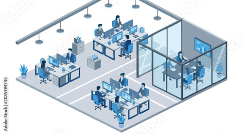 Isometric Modern Startup Office Interior