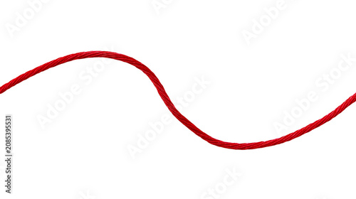 Curved red twisted cord