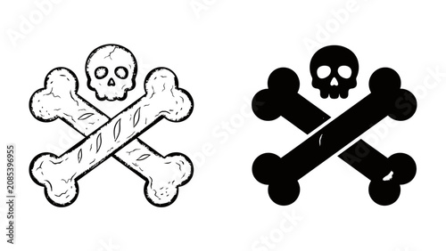 Фотография Skull and Crossbones Danger Symbol: A stark warning sign featuring a skull and crossbones, representing danger, poison, or death