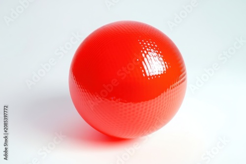 Bright Red Cricket Ball Isolated
