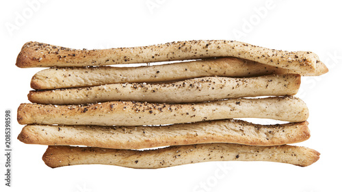 Bild auf Leinwand Stack of Savory Breadsticks with Seasoning