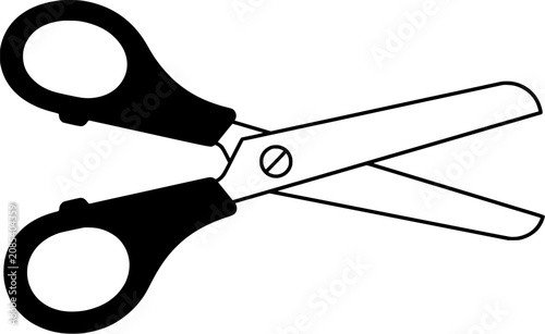 School scissors on white background