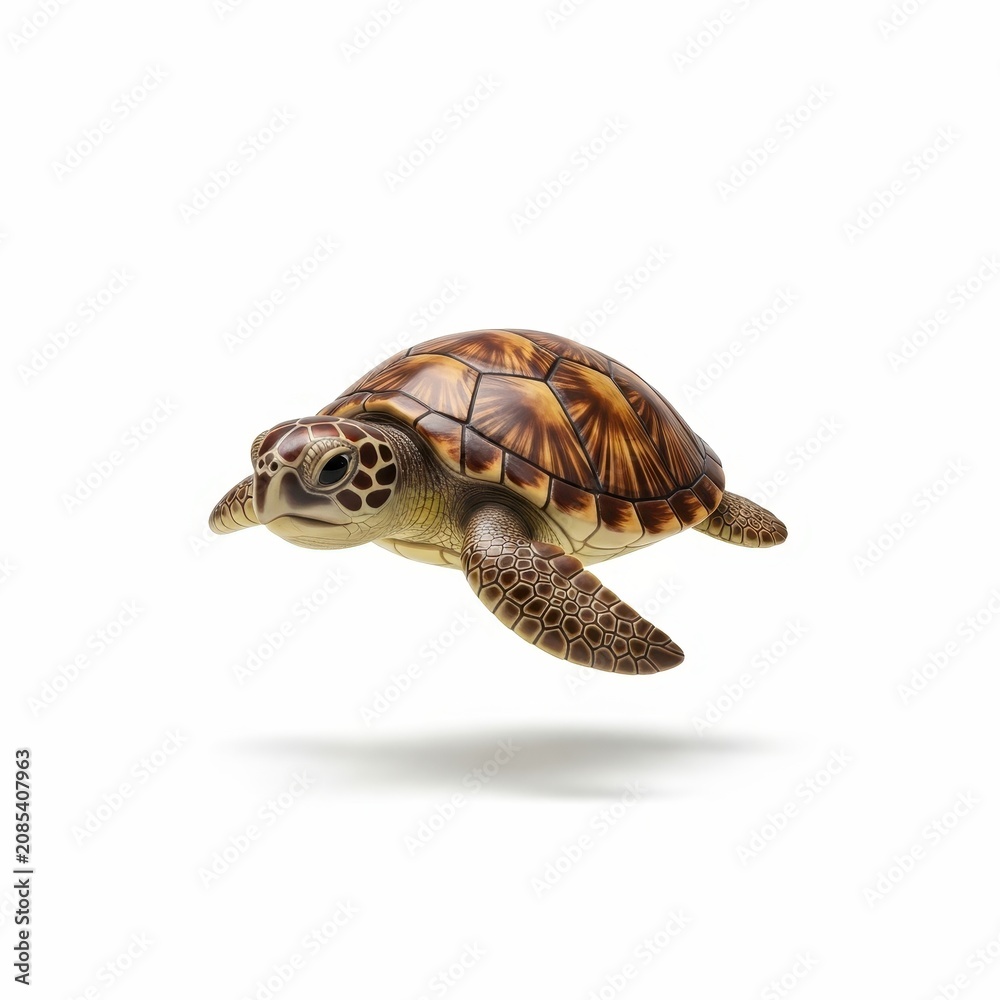 Fototapeta premium Macro Shot of a Sea Turtle Isolated on Transparent Background