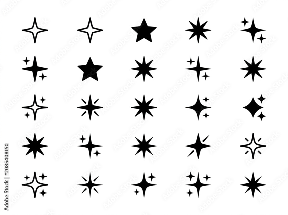 Fototapeta premium black silhouettes of stars