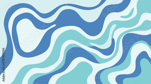 Foto Abstract flowing waves of blue and turquoise colors creating a mesmerizing pattern