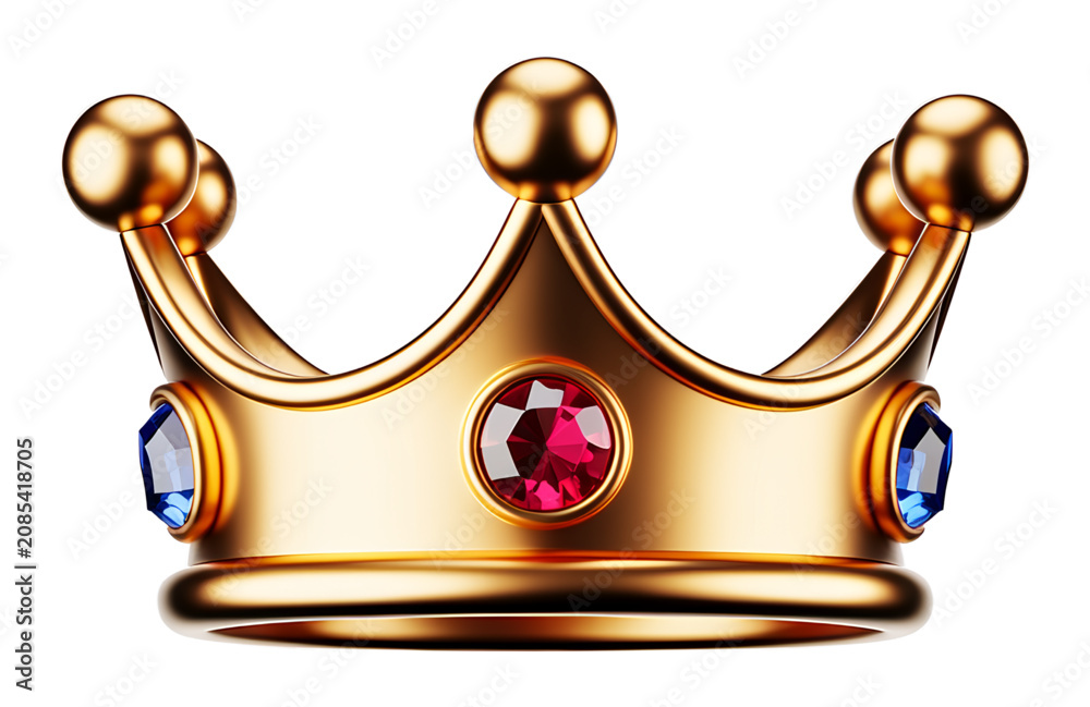 Obraz premium Luxury Golden Royal Crown Vector With Gemstones For Kingdom And Fantasy Design