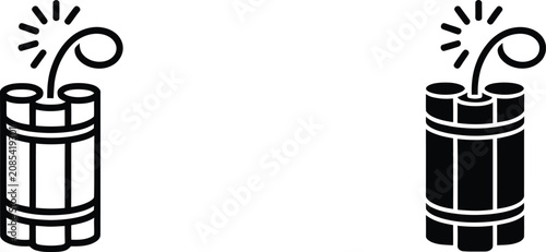 Принти на полотні Dynamite sticks explosive icons vector illustration