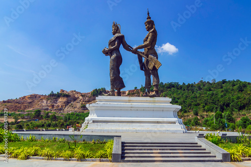 The Preah Thong and Neang Neak statue symbolises the birth of Khmer land, culture, traditions and civilisation of Cambodia. Located at the Bet Trang Commune in the city Prey Nob Distric,Sihanoukville