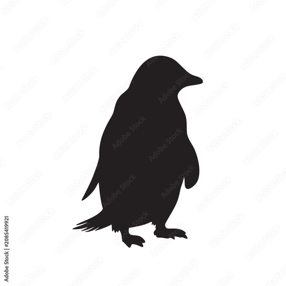 Fototapeta premium Black penguin silhouette standing