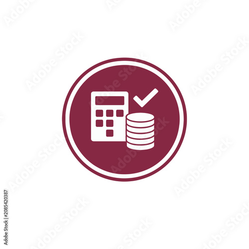 Payment Verification Calculator Coin Badge Icon