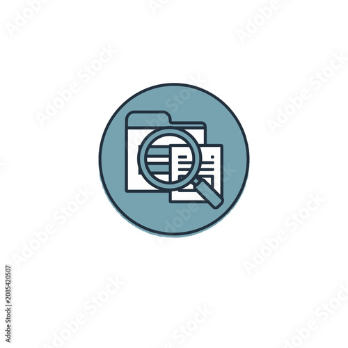 Spreadsheet Analytics Report Folder Badge Icon