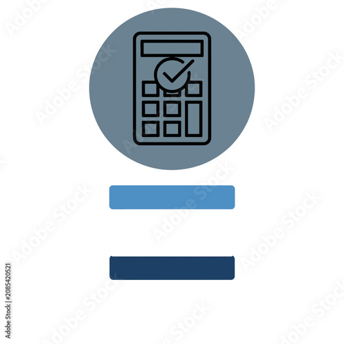 Tax Filing Calculator Approval Circle Badge Icon