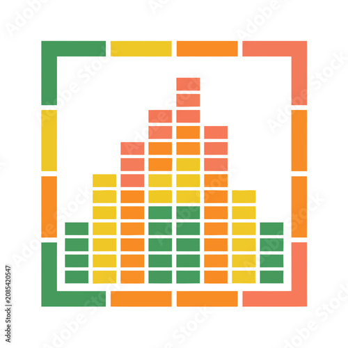 Abstract Bar Chart with Colorful Blocks