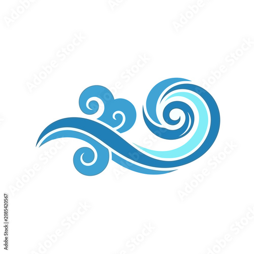 Abstract Blue Swirls and Waves