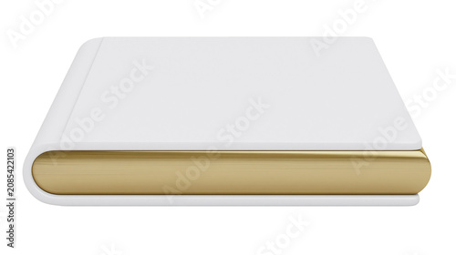 Photos White hardcover book with gold gilded page edges