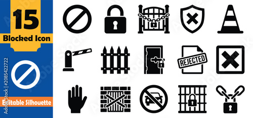 Photos Collection of 15 blocked and restricted access icons