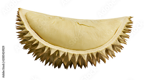 Принти на полотні Durian fruit segment with creamy yellow flesh and spiky rind