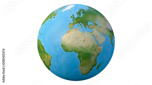 Quadro su tela Planet Earth globe showing continents Africa Europe Asia