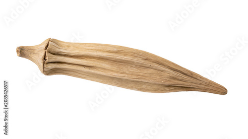 Tableau sur toile Dried okra pod with textured surface and pointed tip