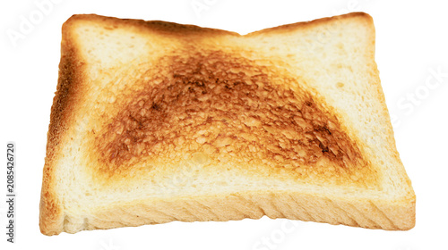 Obraz na płótnie Golden brown toasted bread slice with crispy texture