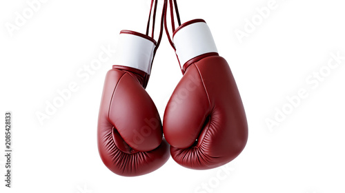 Fényképezés Pair of red leather boxing gloves hanging