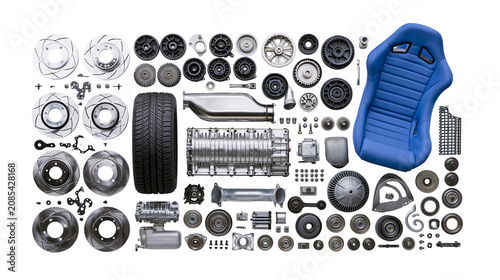 Obraz na płótnie Automotive performance parts and racing seat