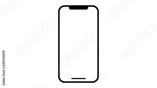 Foto Modern smartphone outline with notch and home indicator