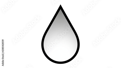 Water drop shape with black outline and gradient fill