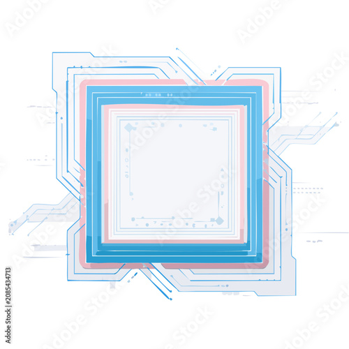 Abstract Circuit Board Frame Vector Illustration