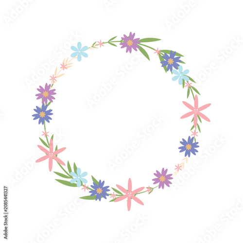 A cute minimalist frame with flowers and branches.