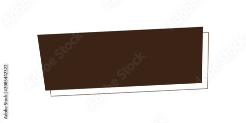Simple dark brown slanted rectangular shape isolated on a white background. Suitable for abstract layouts, menu design, banners, labels, graphic design, decoration, and creative visual projects.