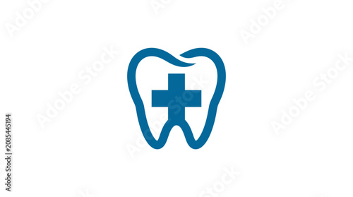 Bild auf Leinwand Dental Tooth Icon with Cross.