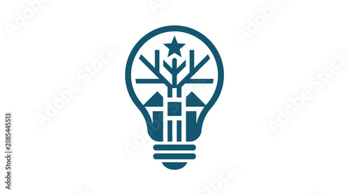 Eco friendly light bulb logo design.