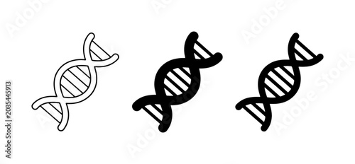 Tableau sur toile DNA Helix Icons Set, Genetic Code Symbols, Molecular Biology Graphics, Science R