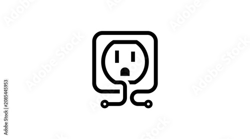 Quadro su tela Electric socket with sad face.