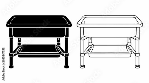 Sensory Table Vector Icon for Kids Play and Education