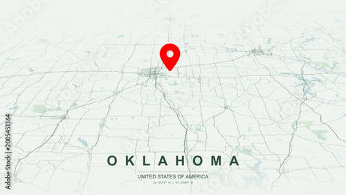 Fotografía Modern minimalist vector map of Oklahoma