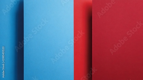 Abstract Blue and Red Panels with Soft Shadows