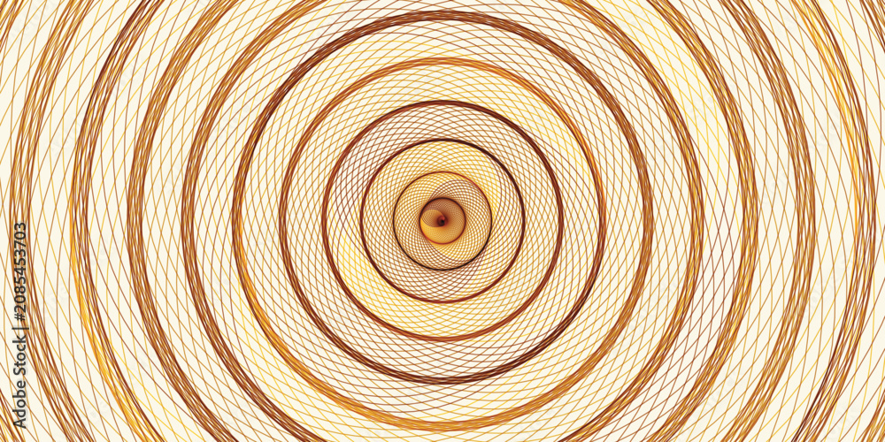 Fototapeta premium Abstract Spiral Lines Pattern in Warm Brown and Orange Tones on Beige Background