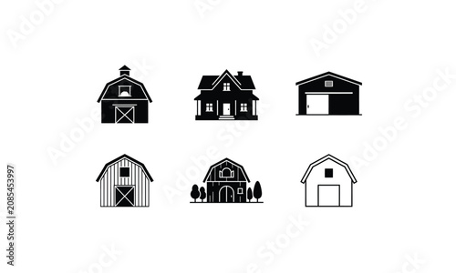 Farm barn house collection for agriculture country life.