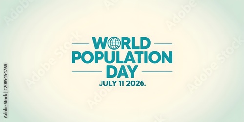 Minimalist Graphic Design for Global Population Awareness Day Poster with Date